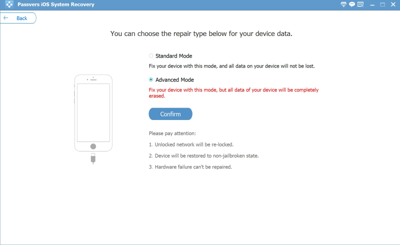 iOS System Recovery Advanced Mode